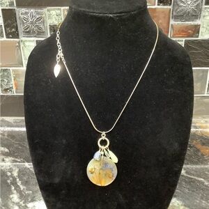 925 Silver Coldwater Creek necklace with stone pendant
